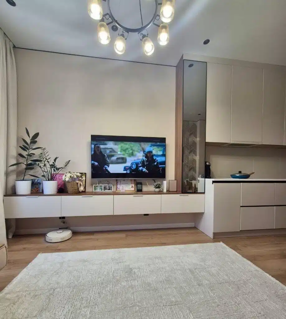 Корпусная мебель собери сам в Астане 8 ★ WoodDecor Навесная ТВ-тумба и витрина в гостиную собери сам, Астана