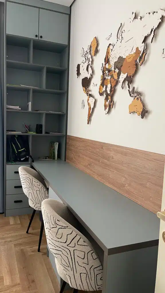Корпусная мебель собери сам в Астане 6 ★ WoodDecor Письменный стол со стеллажом собери сам, Астана